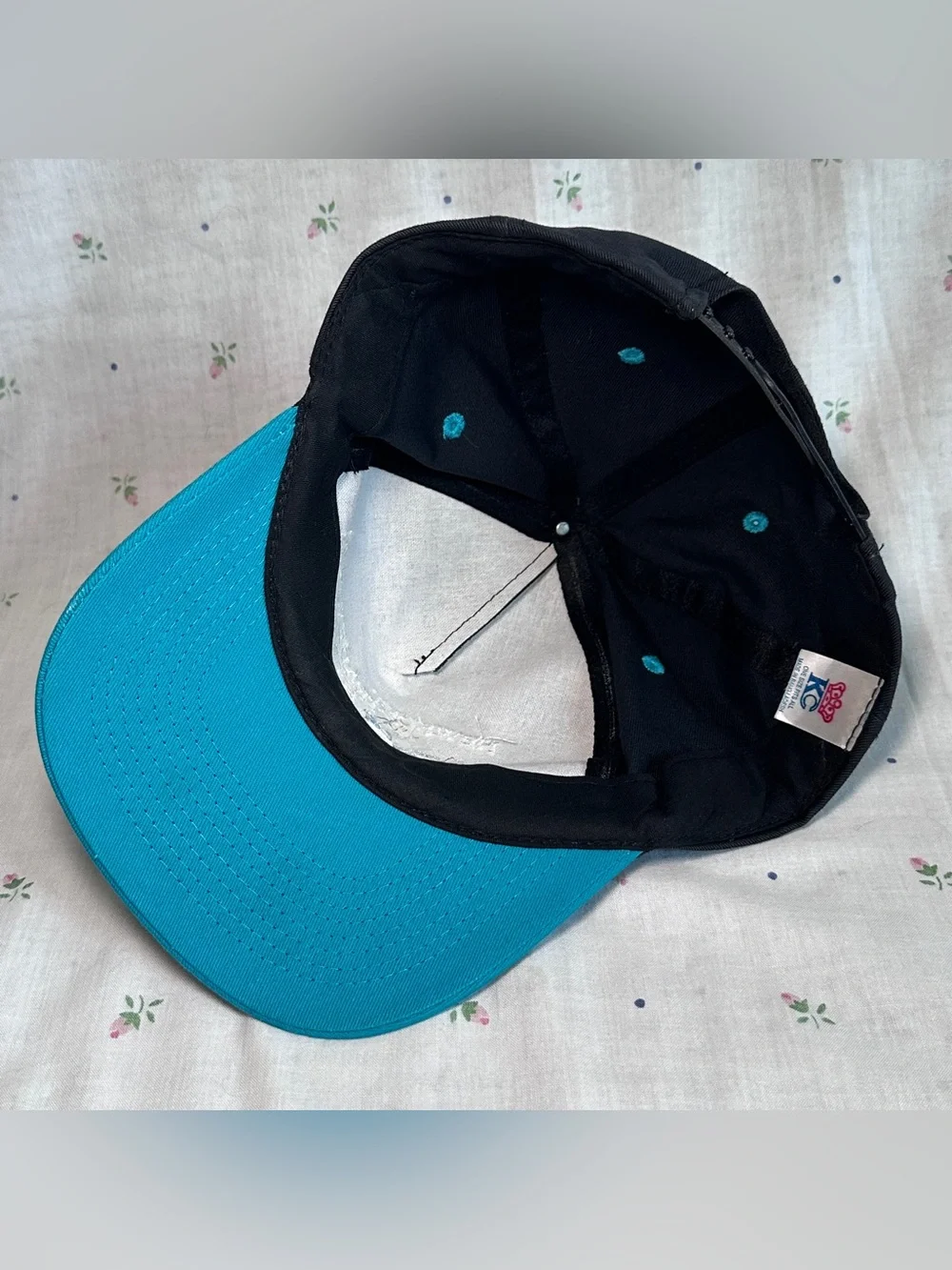 Vintage 90s Black Newport Tradewinds Sport Fishing SnapBack Hat Two Tone Teal